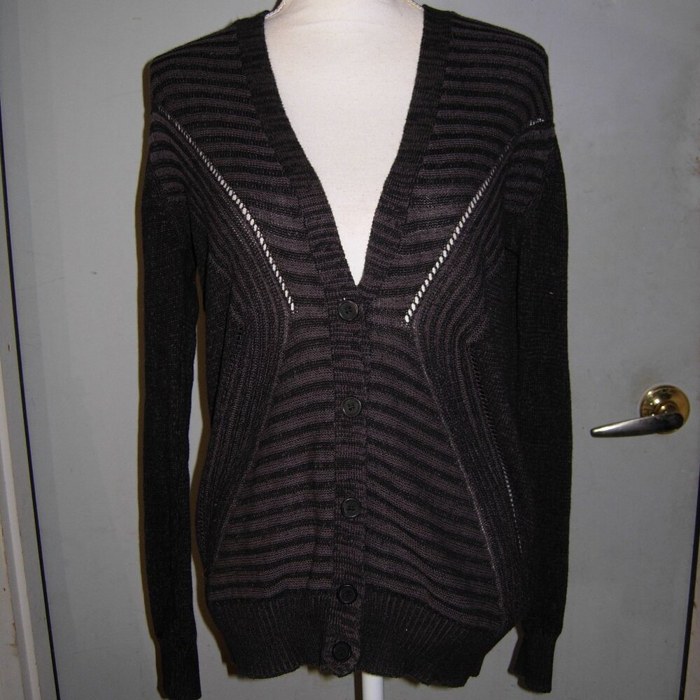 Abound Gray Button Front Cardigan M
